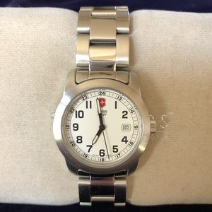 Swiss Army silver watch